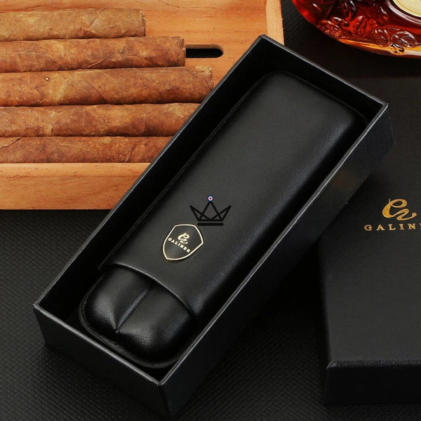 Etui de voyage en cuir 2 cigares - LITTLE SUNY - - Etui à cigare - Cadeau, Noël, Anniversaire, Original - Atelier Atypique
