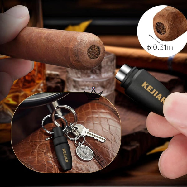 New Origin Cigar Travel Humidor — portable mini humidor, hygrometer & 5 integrated accessories – 13/16