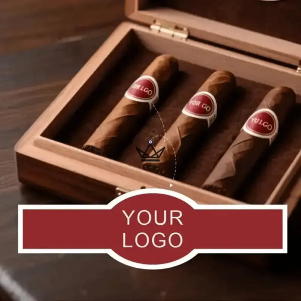 Customizable cigar labels with your logo — EMBLEM, Red / 20 labels