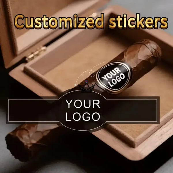 Customizable cigar labels with your logo — EMBLEM, Black / 20 labels