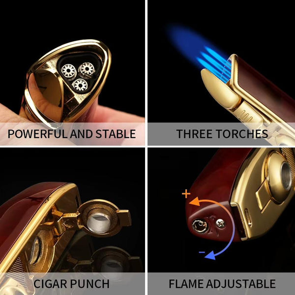 Briquet Chalumeau COHIBA - 3 Torches HOUDINI - Atelier Atypique