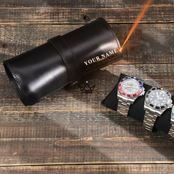 Etui de voyage pour montre automatique en cuir - ChronoGuard (personnalisable) - - etui montre personnalisable - Cadeau, Noël, Anniversaire, Original - Atelier Atypique