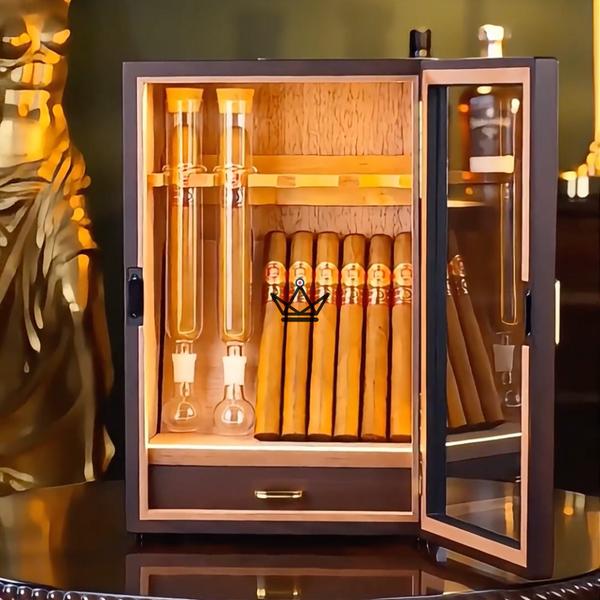 Cigar Humidor Infuser LED Display Case Cedar 4 Tubes — INFUSIO SANCTUAIRE