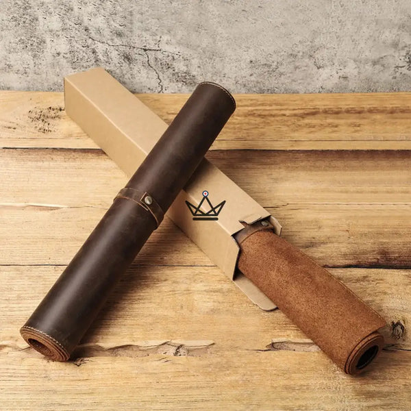 Sous-main, tapis de souris géant en cuir personnalisable - Voyageur Office - - Tapis souris personnalisable - Cadeau, Noël, Anniversaire, Original - Atelier Atypique