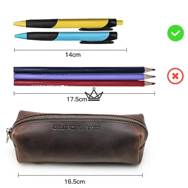 Small customizable leather zippered pencil case — MINE Traveler – 6/13