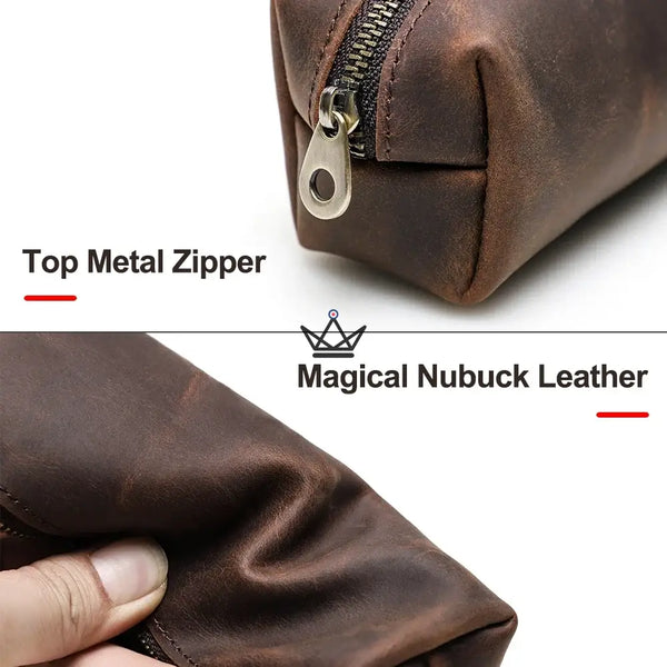 Small customizable leather zippered pencil case — MINE Traveler – 5/13
