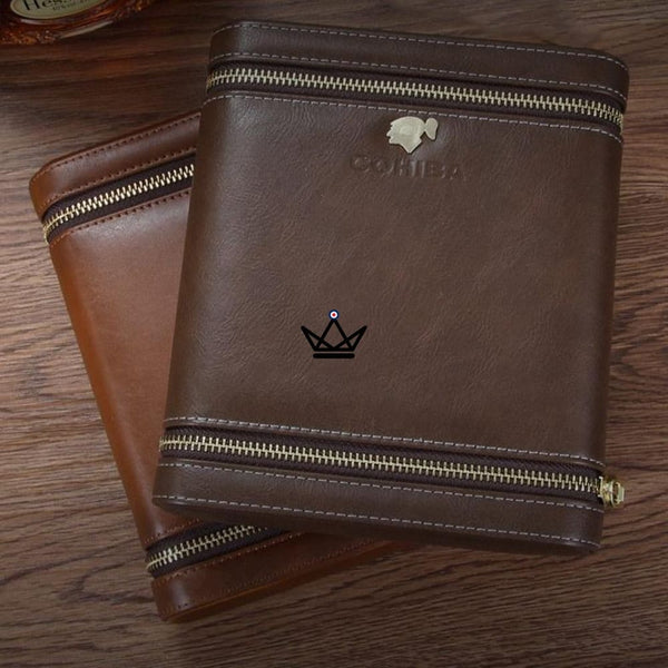 Etui de voyage cuir COHIBA ZIPY - 6 cigares - Atelier Atypique