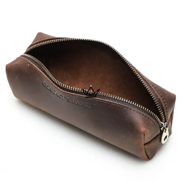 Small customizable leather zippered pencil case — MINE Traveler – 13/13