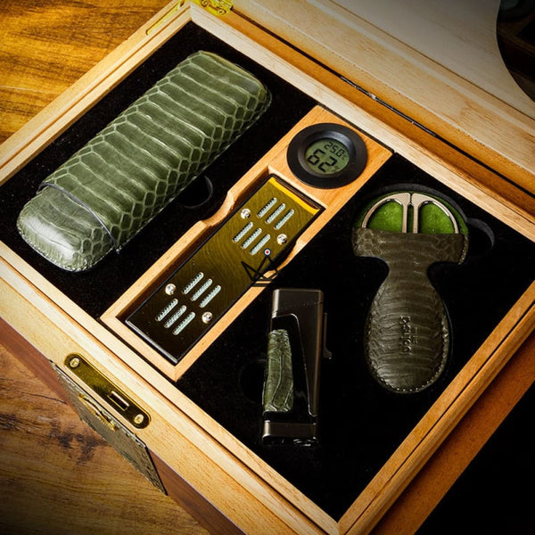 Coffret Cave a cigare et accessoires - Aurelius Luxe - - coffret cigare - Cadeau, Noël, Anniversaire, Original - Atelier Atypique