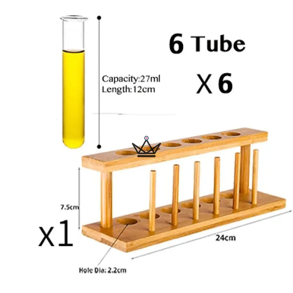 Wooden test tube rack and borosilicate glass test tubes — RETORT – 7/9