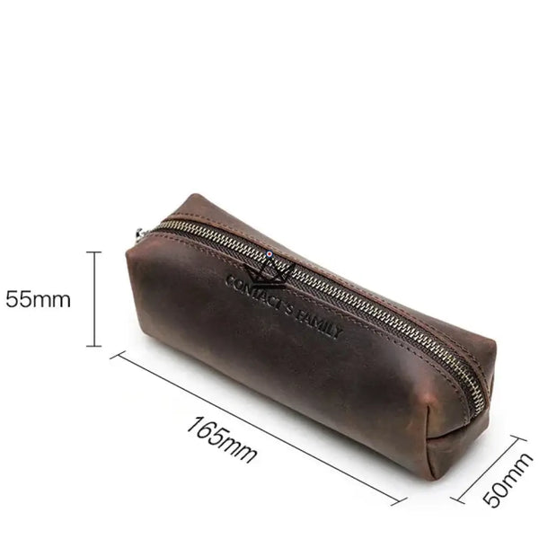 Small customizable leather zippered pencil case — MINE Traveler – 9/13