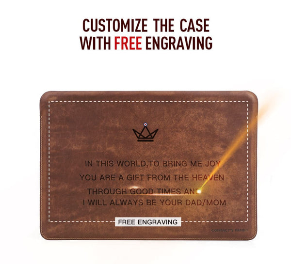 Étui en Cuir pour Ordinateur Portable personnalisable - Voyageur OS - - housse PC personnalisable - Cadeau, Noël, Anniversaire, Original - Atelier Atypique