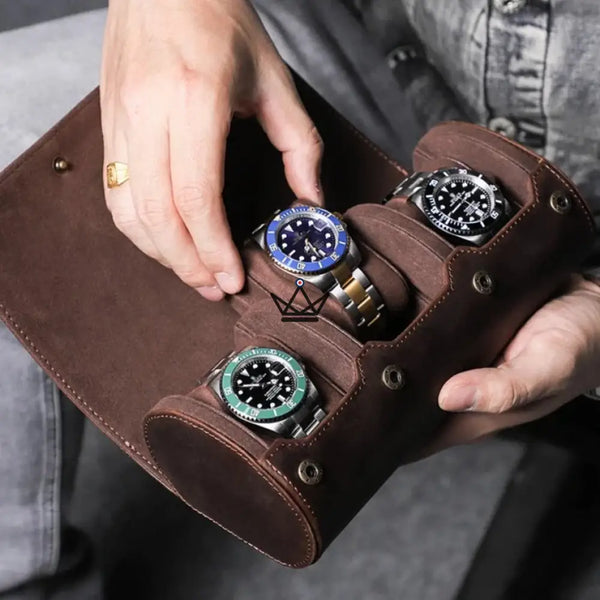 Etui de voyage pour montre automatique en cuir - TimeGuardian (personnalisable) - - etui montre personnalisable - Cadeau, Noël, Anniversaire, Original - Atelier Atypique