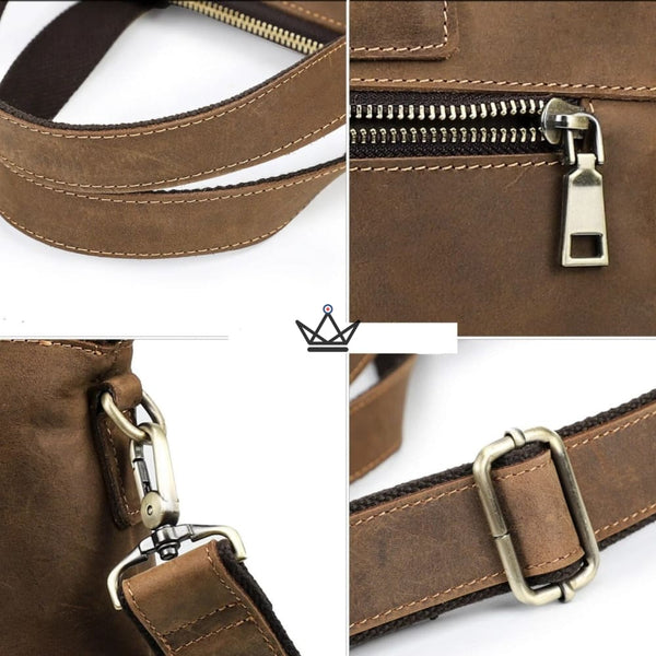 Sacoche de travail en cuir personnalisable - Manhattan - - Sacoche personnalisable - Cadeau, Noël, Anniversaire, Original - Atelier Atypique