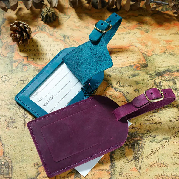 Customizable Leather Luggage Tag – Traveler Tag
