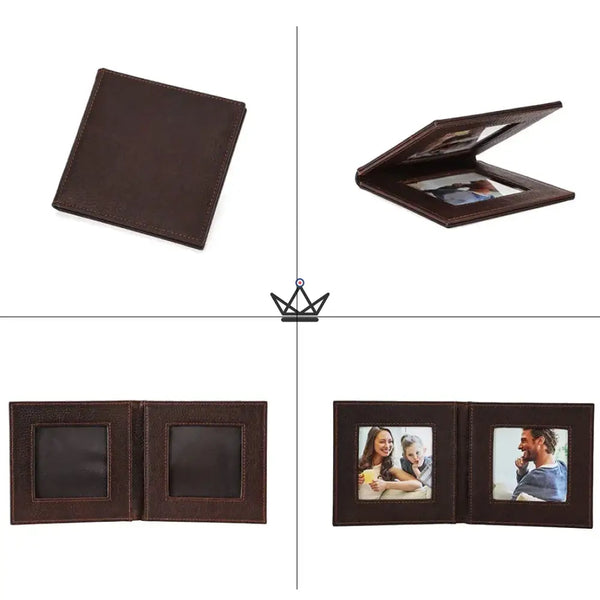 Customizable folding double leather photo frame — Traveler SOUVENIR – 8/9