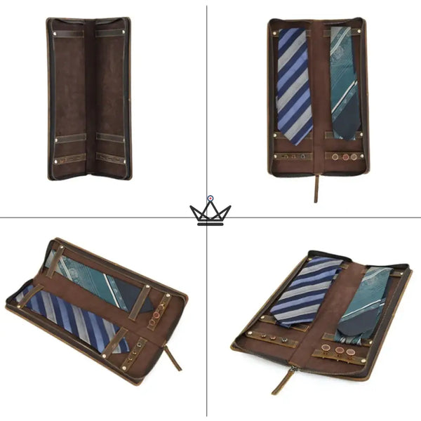Customizable leather tie case - Voyageur Windsor – 10/11