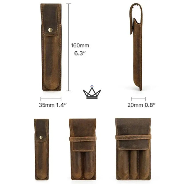 Etui en cuir de luxe pour stylo plume - Voyageur Valet (personnalisable) - - etui stylo personnalisable - Cadeau, Noël, Anniversaire, Original, Fête des pères, fête des mères - Atelier Atypique