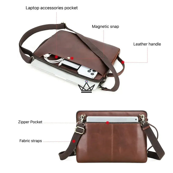Customizable Leather MacBook Sleeve 13" to 14" - COURIER Traveler