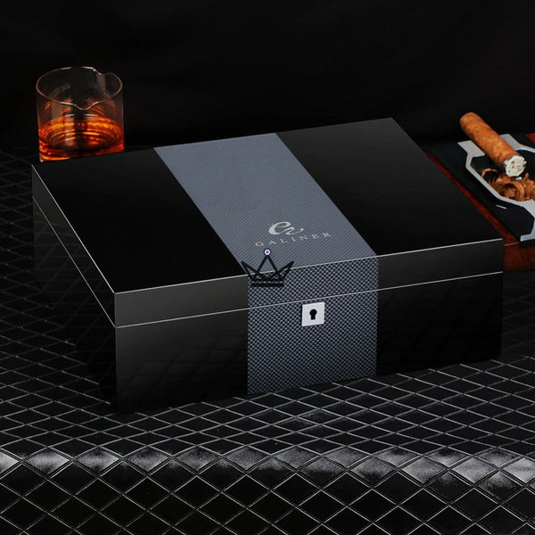 Cave à Cigares - DUAL CARBON - - cave a cigare - Cadeau, Noël, Anniversaire, Original - Atelier Atypique