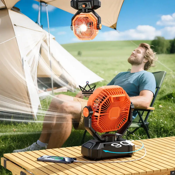 NOELY Portable Battery Fan — 20,000 mAh, LED & Power Bank – 8/17