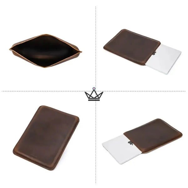 Customizable leather Macbook sleeve 13"-14" - Voyageur SKIN