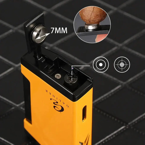 GOLDYR Lighter & Cigar Cutter Set — Blue Flame Torch + 64mm Cigar Cutter | Yellow or Black – 4/17