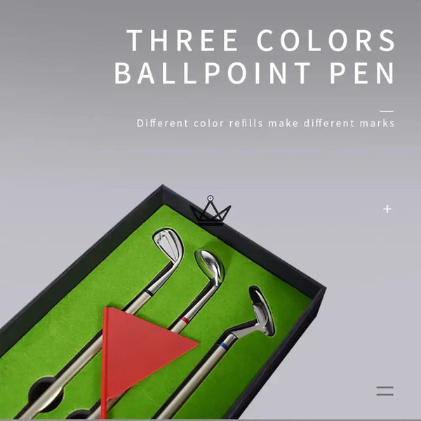 Golf club pen set, golfer desk gift - BIRDIE