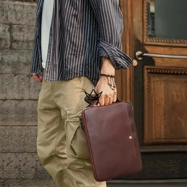 Customizable Leather MacBook Sleeve 13" to 14" - COURIER Traveler
