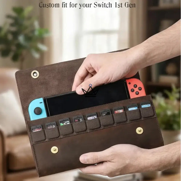 Customizable Leather Case Nintendo Switch 1st & 2nd Generation — VOYAGEUR Mario, Switch 1st Gen