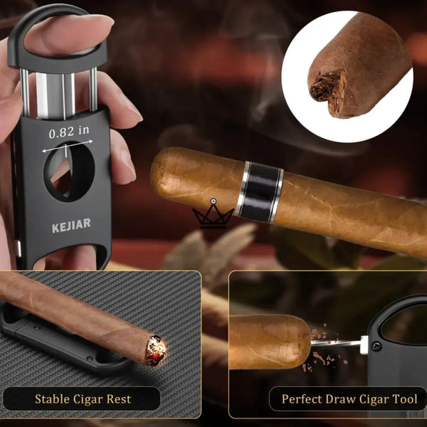 New Origin Cigar Travel Humidor — portable mini humidor, hygrometer & 5 integrated accessories – 12/16
