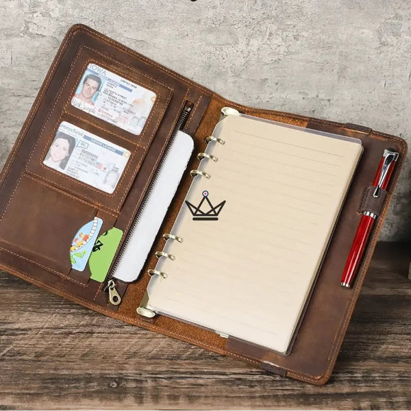 Customizable A5 Leather Organizer — VOYAGEUR Galenda