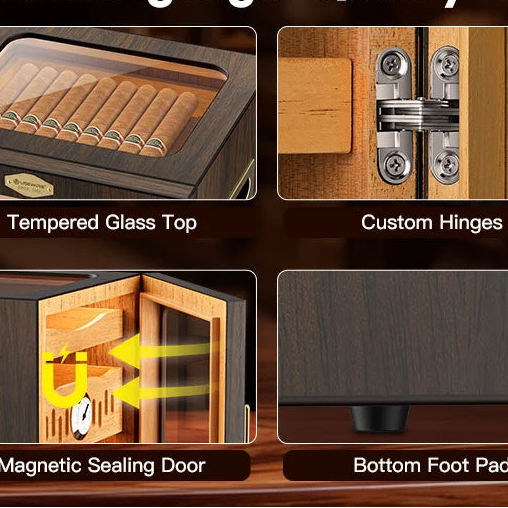 Luxury cigar humidor in Spanish cedar – Crown Prestige