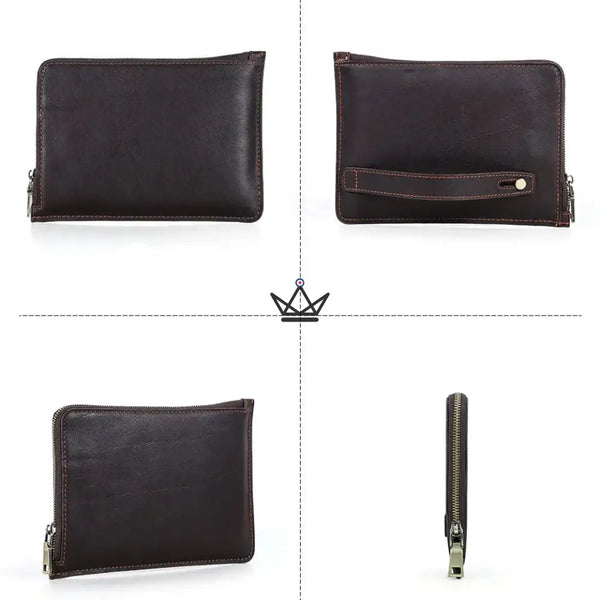 Customizable leather zippered iPad mini sleeve with wrist strap — Voyageur OPUS – 9/11