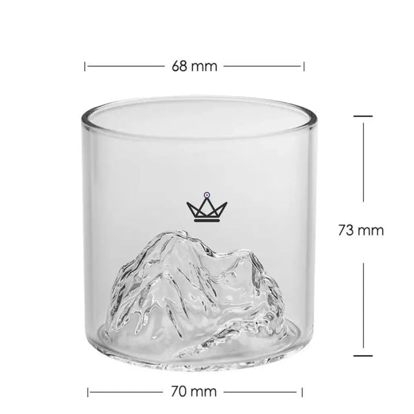 3D mountain whiskey glass in wooden gift box — SUMMIT – 6/8