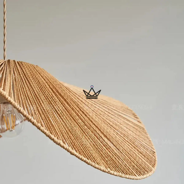 FOLIA Pendant Lamp — Hand-Woven Rattan, Leaf Shape – 9/12