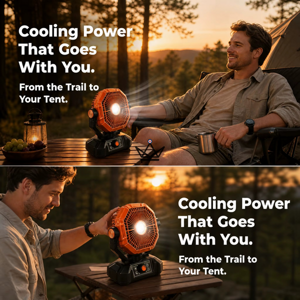NOELY Portable Battery Fan — 20,000 mAh, LED & Power Bank – 4/17