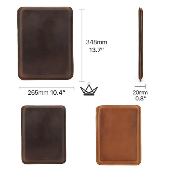 Customizable leather Macbook sleeve 13"-14" - Voyageur SKIN