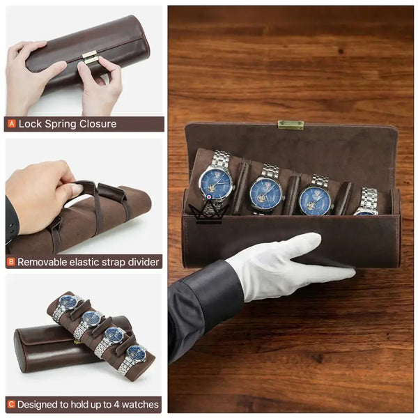 Customizable Leather Travel Watch Case for 1 to 4 Watches — Voyageur CAPSULE – 7/17