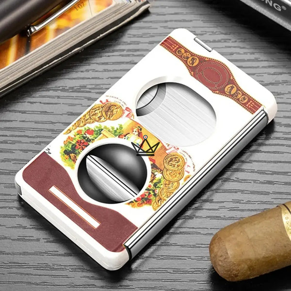 Elite Slice Cigar Cutter — 3 Cuts in 1 (Straight, V, Punch), Stainless Steel & Premium Resin, 6 Finishes, Gift Box Included