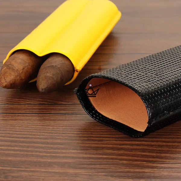 Etui à cigare de voyage en cuir - DUALGRID - - - Cadeau, Noël, Anniversaire, Original, Fête des pères, fête des mères - Atelier Atypique