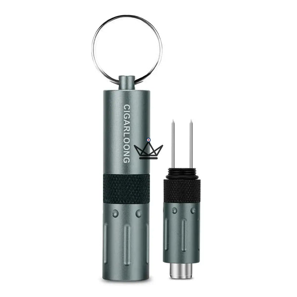 2-in-1 CAPONE Cigar Punch — Stainless Steel, 6 Colors | Gift Box, Sterling Silver