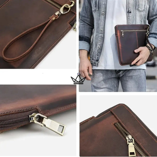 Customizable leather sleeve for MacBook AIR & PRO - Voyageur Centurion