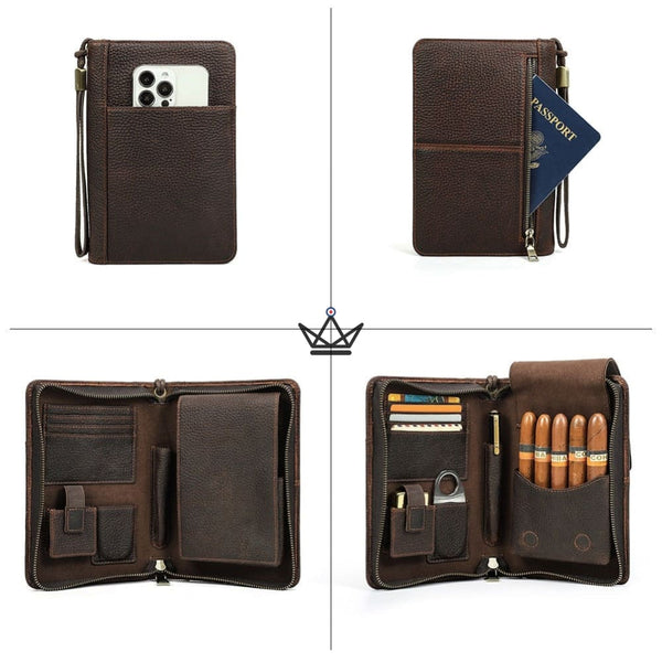 Étui à Cigares en Cuir Personnalisable - Voyageur Tempo - - etui cigare personnalisable - Cadeau, Noël, Anniversaire, Original - Atelier Atypique