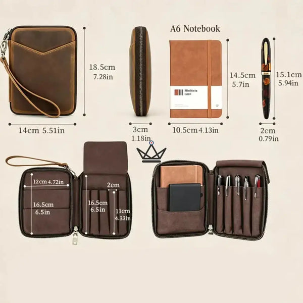 Leather Pocket Organizer - Customizable for Pens & Notebooks — VOYAGEUR Plume – 2/9