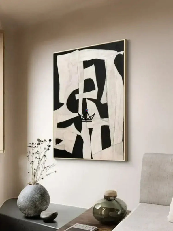 Peinture à l'huile sur toile XXL - Monochrome Abstraction - - toile - Cadeau, Noël, Anniversaire, Original, Fête des pères, fête des mères - Atelier Atypique