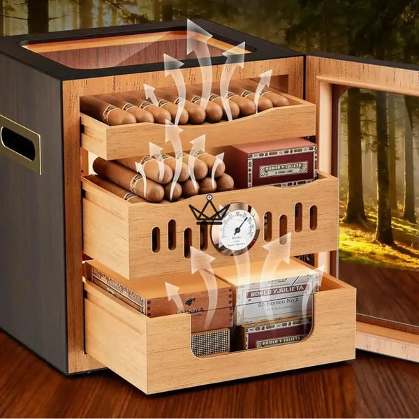 Luxury cigar humidor in Spanish cedar – Crown Prestige