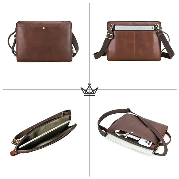 Customizable Leather MacBook Sleeve 13" to 14" - COURIER Traveler