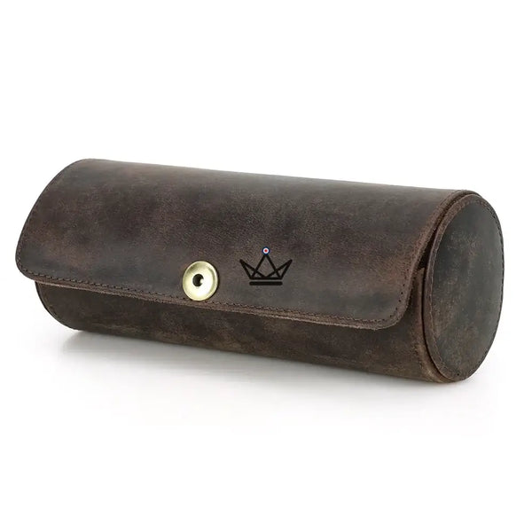 Personalizable leather tie case, 1 or 2 ties — ASCOT Traveler – 12/15
