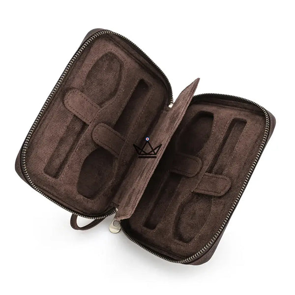Customizable Travel Watch Case – Voyageur Keeper — Full Grain Leather, 4 Sizes: 2 to 8 Watches – 10/20